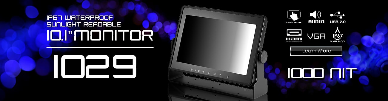 10 inch monitor, 10 inch touchscreen, small monitor, small touchscreen https://www.xenarc.com ruggedized solutions manufacturer for all industries  HDMI, VGA, DVI Video Inputs