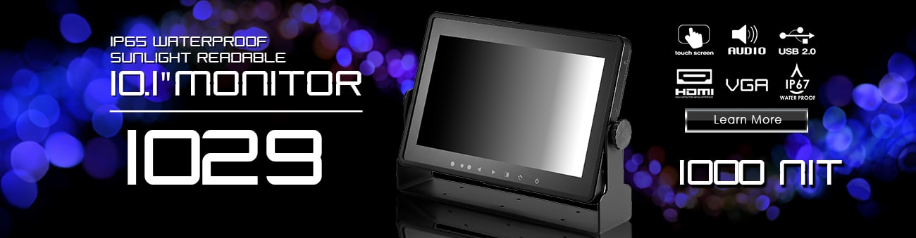 10 inch monitor, 10 inch touchscreen, small monitor, small touchscreen https://www.xenarc.com ruggedized solutions manufacturer for all industries  HDMI, VGA, DVI, SDI Video Inputs