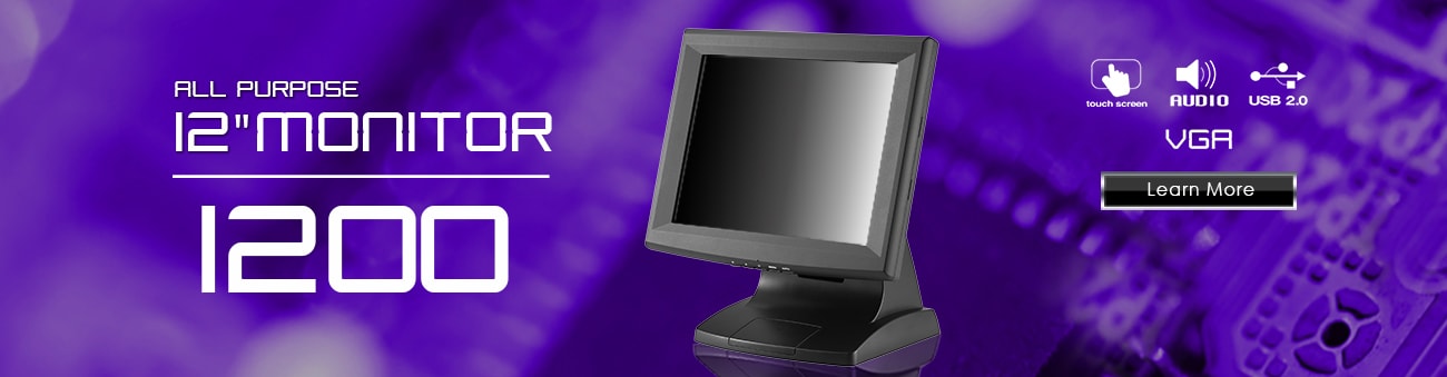 12 inch monitor, 12 inch touchscreen, small monitor, small touchscreen https://www.xenarc.com ruggedized solutions manufacturer for all industries  HDMI, VGA, DVI, SDI Video Inputs