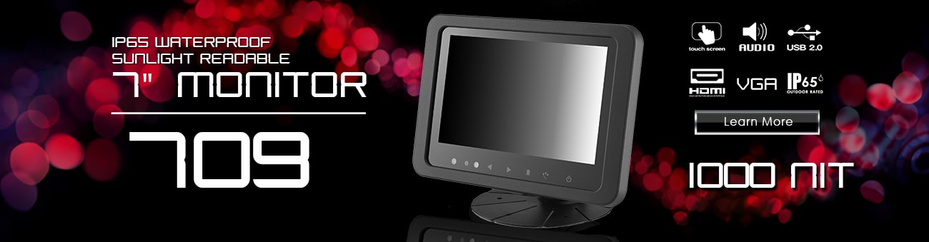 7 inch monitor, 7 inch touchscreen, small monitor, small touchscreen https://www.xenarc.com ruggedized solutions manufacturer for all industries  HDMI, VGA, DVI Video Inputs