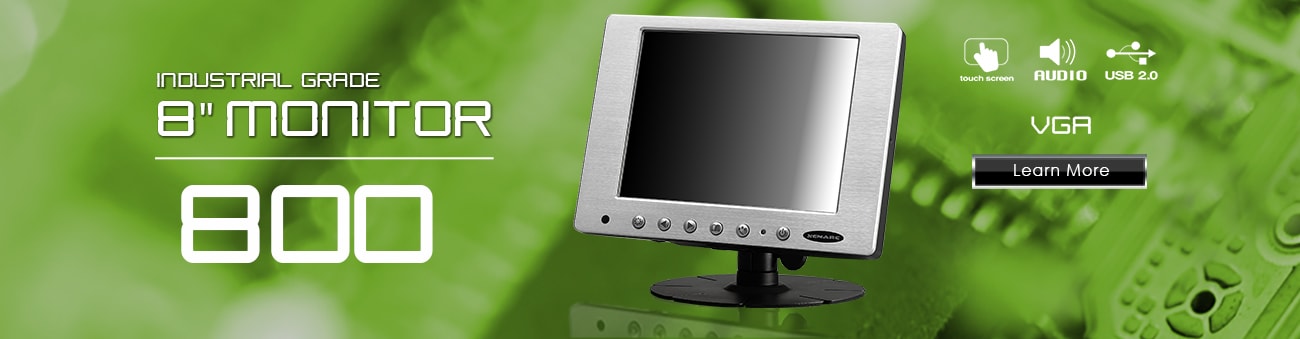 8 inch monitor, 8 inch touchscreen, small monitor, small touchscreen https://www.xenarc.com ruggedized solutions manufacturer for all industries  HDMI, VGA, DVI, SDI Video Inputs