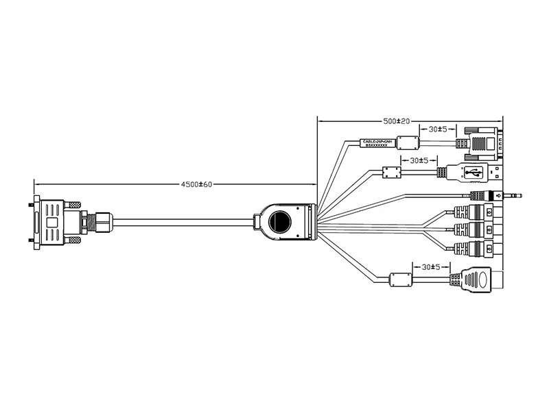26-PIN GNH Series Monitor HDMI, VGA, DVI & AV Input Cable - 5 METER - For 709GNH and 1029GNH
